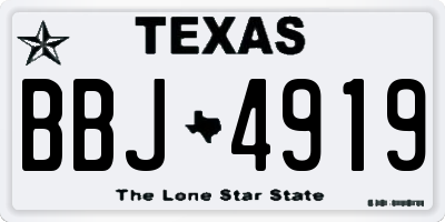 TX license plate BBJ4919