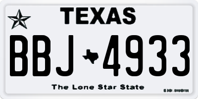 TX license plate BBJ4933