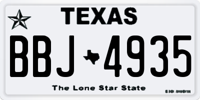 TX license plate BBJ4935