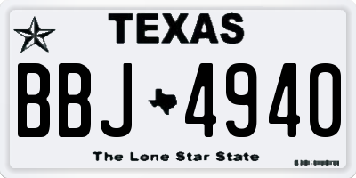 TX license plate BBJ4940