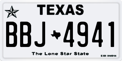 TX license plate BBJ4941
