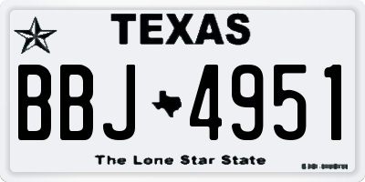 TX license plate BBJ4951