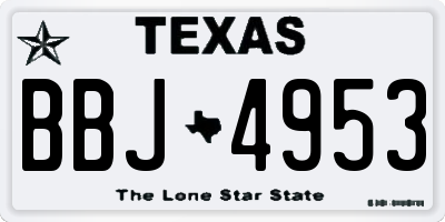 TX license plate BBJ4953