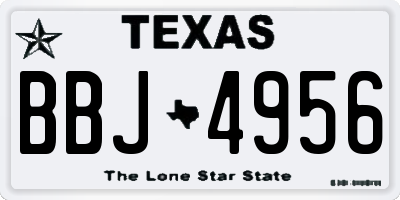 TX license plate BBJ4956
