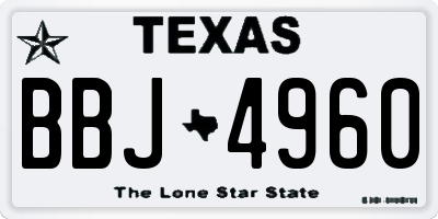 TX license plate BBJ4960