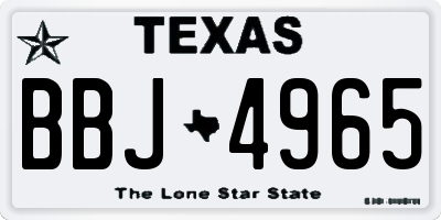 TX license plate BBJ4965