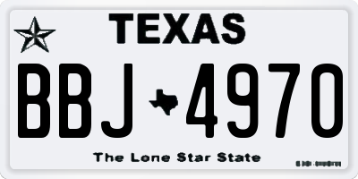 TX license plate BBJ4970