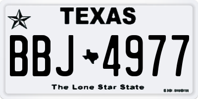 TX license plate BBJ4977