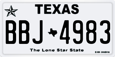 TX license plate BBJ4983