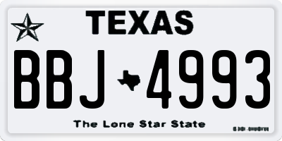 TX license plate BBJ4993