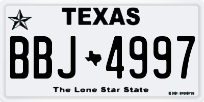 TX license plate BBJ4997