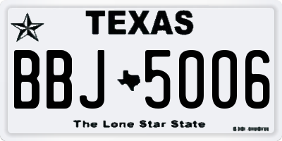 TX license plate BBJ5006
