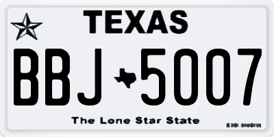 TX license plate BBJ5007