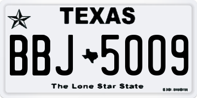 TX license plate BBJ5009
