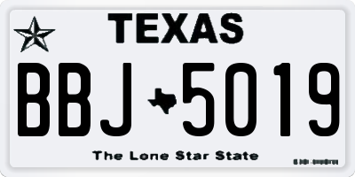 TX license plate BBJ5019