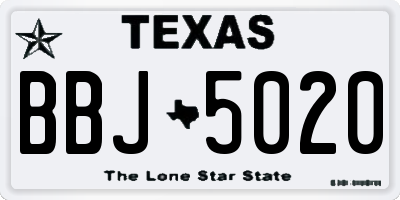 TX license plate BBJ5020