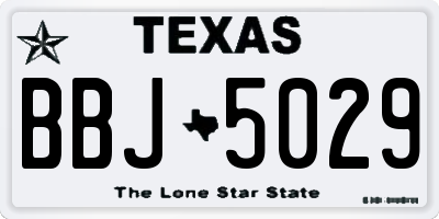 TX license plate BBJ5029