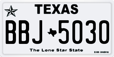 TX license plate BBJ5030