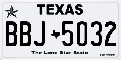 TX license plate BBJ5032