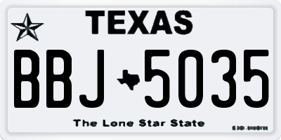 TX license plate BBJ5035
