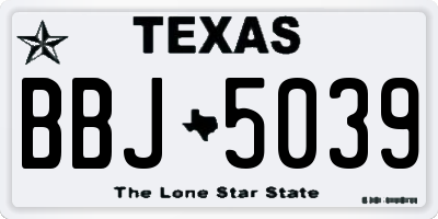 TX license plate BBJ5039