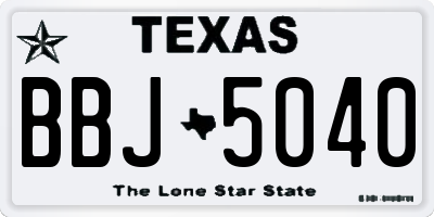 TX license plate BBJ5040