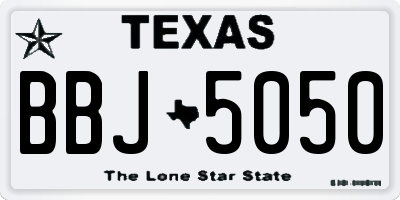 TX license plate BBJ5050