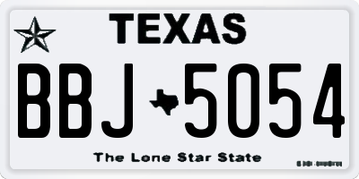 TX license plate BBJ5054