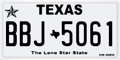 TX license plate BBJ5061