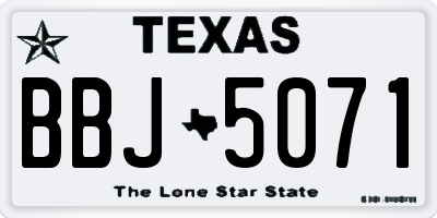 TX license plate BBJ5071
