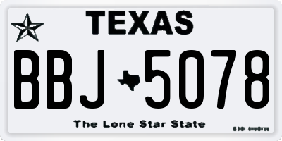 TX license plate BBJ5078