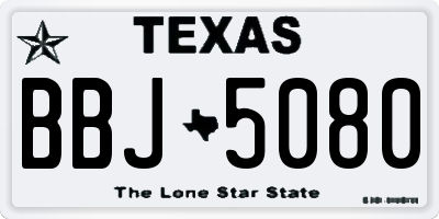 TX license plate BBJ5080