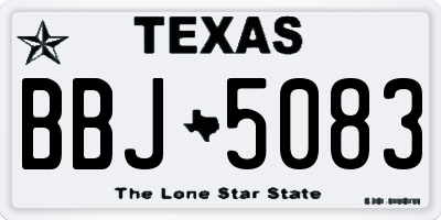 TX license plate BBJ5083