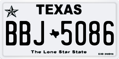 TX license plate BBJ5086