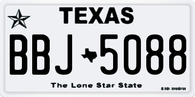TX license plate BBJ5088