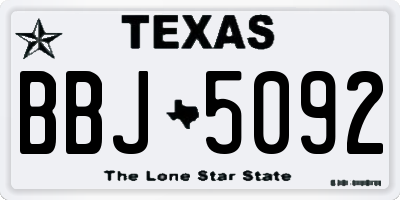 TX license plate BBJ5092