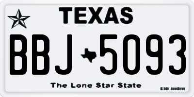 TX license plate BBJ5093
