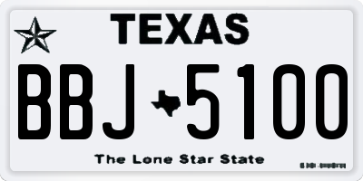 TX license plate BBJ5100