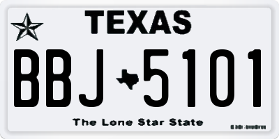 TX license plate BBJ5101