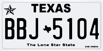 TX license plate BBJ5104