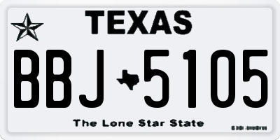 TX license plate BBJ5105
