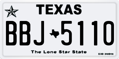 TX license plate BBJ5110
