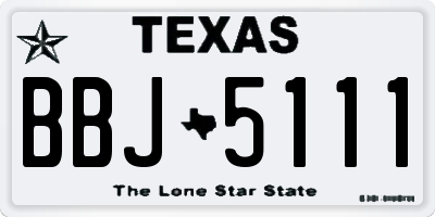 TX license plate BBJ5111