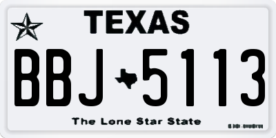 TX license plate BBJ5113