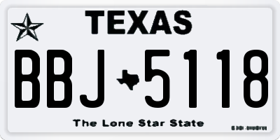 TX license plate BBJ5118