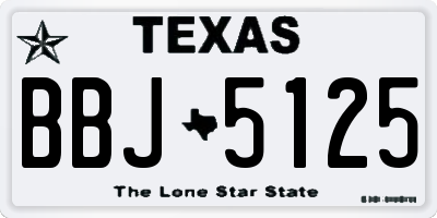 TX license plate BBJ5125