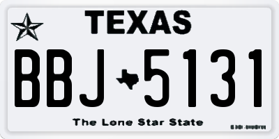 TX license plate BBJ5131