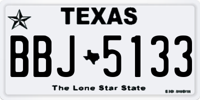 TX license plate BBJ5133