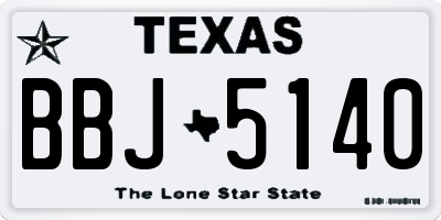 TX license plate BBJ5140