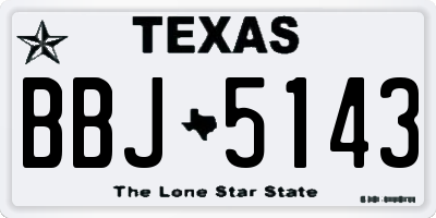 TX license plate BBJ5143
